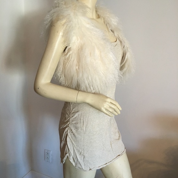 shimmery gold tunic tank top with scoop neck - Picture 2 of 8